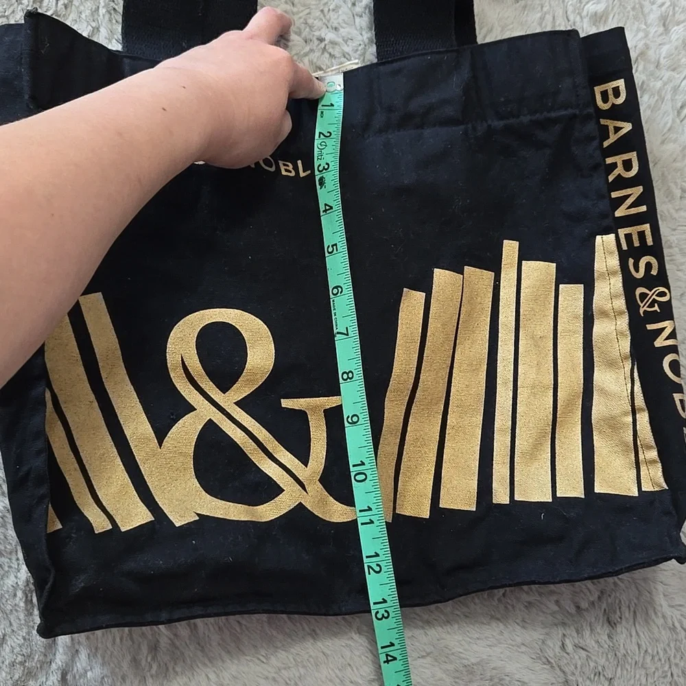 Barnes & Noble Black canvas Tote bag with Gold Accents